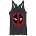 Marvel Women's Deadpool Splatter Icon Black Heather Racerback Tank Top