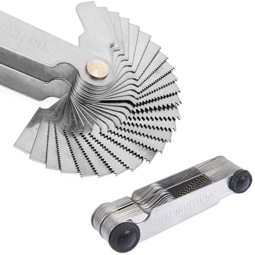 52 Pcs Stainless Steel Screw Thread Gauge Tool, 60°/55° Metric and Imperial Thread Pitch Cutting Gauge Screw Gauge Measuring Tool 7 52 Pcs Stainless Steel Screw Thread Gauge Tool, 60°/55° Metric and Imperial Thread Pitch Cutting Gauge Screw Gauge Measuring Tool - Image 7