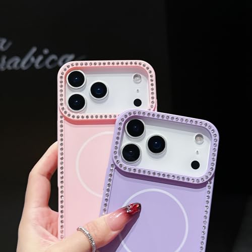 Coque magnétique iPhone 12 rose paillettes protection gel souple - 4
