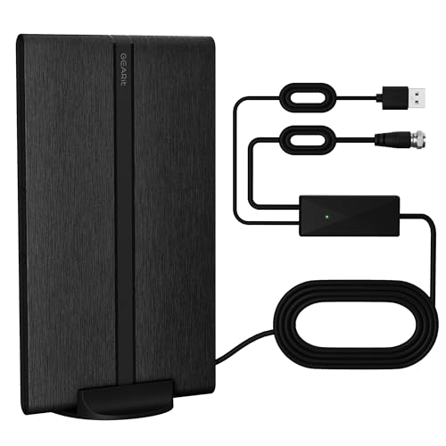 GEARit High-Gain TV Antenna (1600 Plus Miles Range, 2025 Model) Indoor & Outdoor Long Range HD TV Local Channels, Supports 4K 1080P, Weather-Resistant OTA Digital for Smart TV - 32ft Coax HDTV Cable