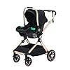 Shineey 3 in 1 Baby Stroller with Height Adjustable Handle,3 in 1 Prams Travel System, Lightweight Foldable Pushchair, Prams with Aluminum Frame for Portable Baby Carriage (U9-X//Black, U9-X)