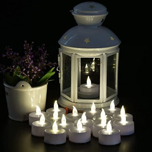 VETOUR LED Tea Lights Candles 24pack Realistic LED Flickering Operated Tea Lights Steady Battery Tealights Long Lasting Electric Fake Candles Decoration for Party and Gifts Ideas