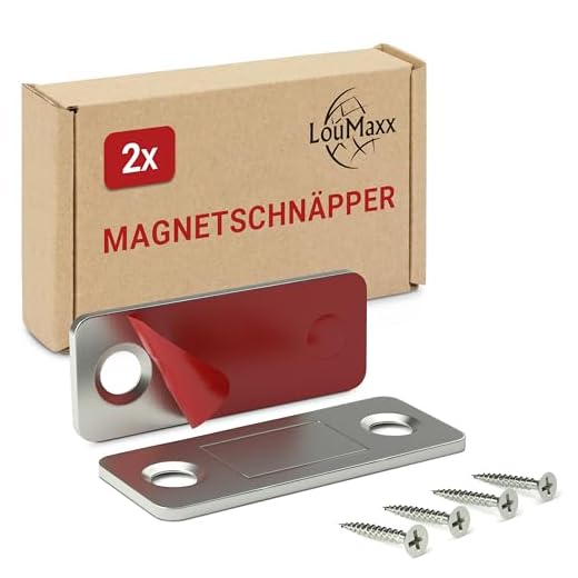 LouMaxx Türmagnet selbstklebend - Tür Magnet 8 kg Haltekraft - 2er Set Magnetschnäpper - Türmagnete aus Edelstahl - Ultradünner Magnetverschluss Schrank - Magnet Schranktür für sicheren Halt