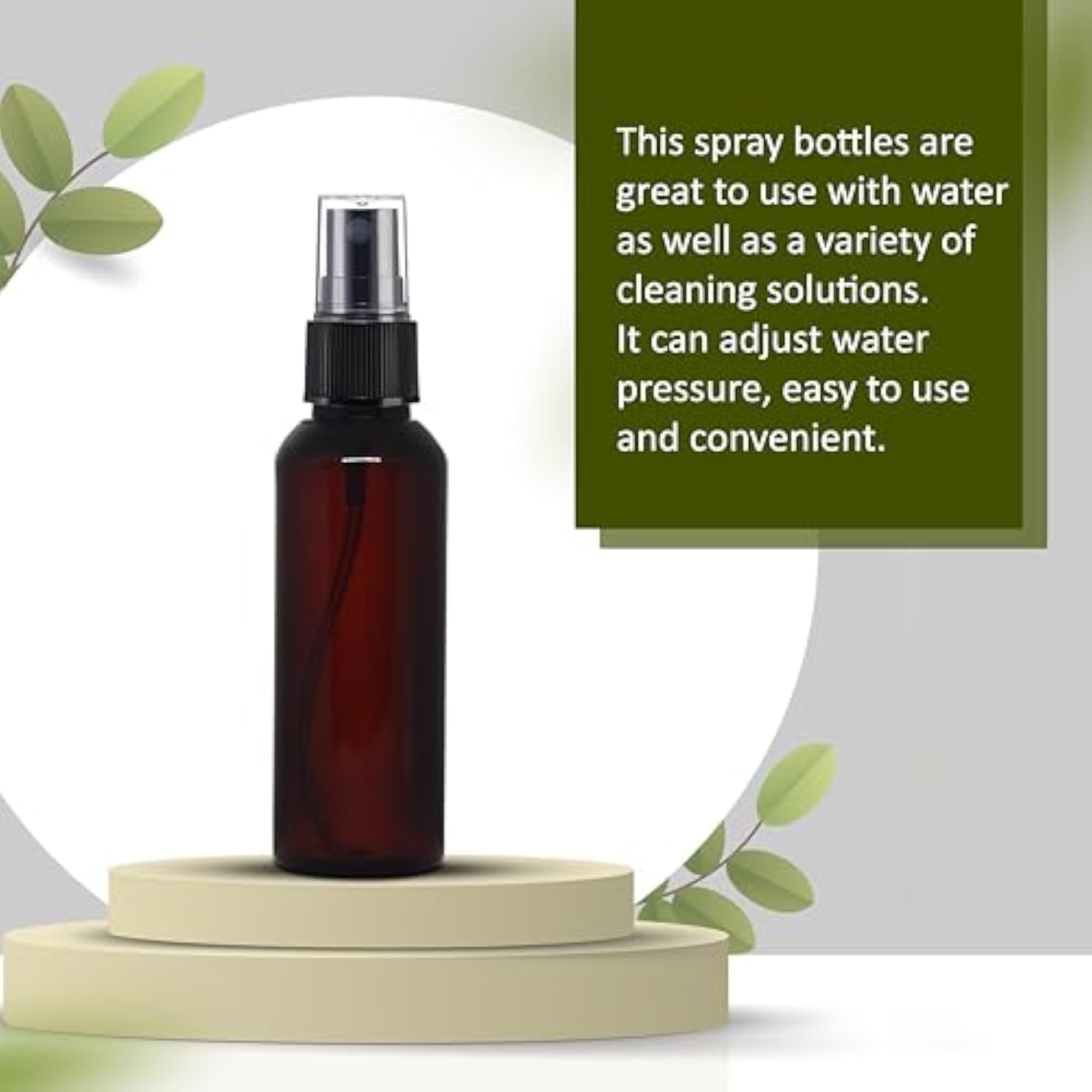 Combo Of 2-50 ml Amber Plastic Empty Fine Mist Spray