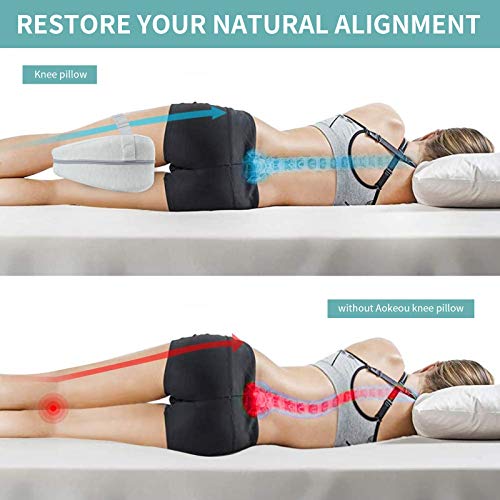 Miniatura 3 de Createstar Almohada Para Piernas, Almohada Rodillas Para Dormir Almohada Para Dormir De Lado De Espuma Viscoelástica, Alivia El Dolor De Espalda,Caderas, Piernas, Rodillas Y Tobillos