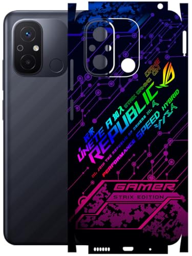 Image of AtOdds - Full Body Back Screen Guard Protector Film - Lamination Wrap Skin Sticker Compatible with REDMI 12C | Scratchproof Matte Finish (Gamer)