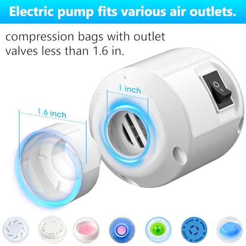 Image of GGH Electric Air Pump for vacuum seal bags Travel for clothing Vacuum Pump for Various Vacuum Seal Bags Portable Vacpack Air Pump for Compression Clothing Luggage White(Storage Bag Not Included)