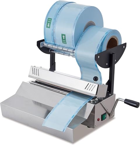 Máquina de sellado de acero inoxidable de 650 W para bolsa de esterilización, máquina de sellado ajustable de temperatura de calentamiento, sellador de incisión plana, adecuado para todo tipo de