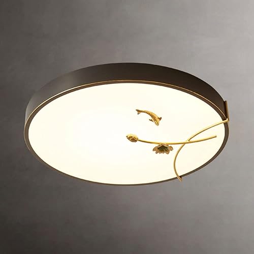 PARFCO Lámpara de techo LED de instalación integrada de lujo lámpara de techo redonda plana de ahorro de metal lámpara de techo de 3 temperaturas de