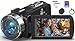 Videokamera Camcorder 4K HD 80MP 30FPS mit IR Nachtsicht, 18X Digitalzoom Webcam Videokameras, 3,0-Zoll 270° Drehung Ausgestattet IPS Screen Vlogging Camera für YouTube mit 2 Akkus, 32GB-SD-Karte