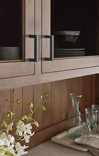 Image of Amerock Monument 3 inch (76mm) Center-to-Center Matte Black Cabinet Pull - 10 Pack