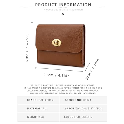 Slim RFID Blocking Coin Purse Wallet for Women Men Compact Card Holder with Lock Closure Ultra Thin Travel Essentials for Everyday Use Brown3