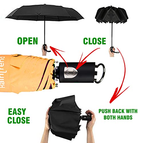 Yellow Umbrella Windproof Compact Umbrella Travel Umbrella Mini Umbrella Small Umbrella Travel Umbrella For Women Compact Small Umbrella For Backpack Umbrella Rain Umbrella Folding Umbrella Portable Umbrella Automatic Umbrella Mini Umbrella #TOP4