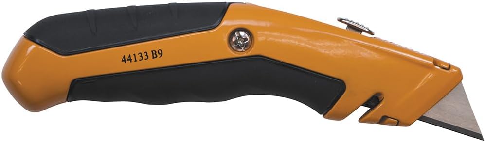 Klein Tools 44133 Heavy Duty Utility Knife, Retractable, Adjustable, with Wire Stripper, Klein-Kurve Handle