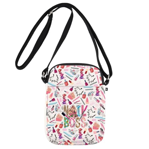 JNIAP Nail Tech Crossbody Bag Nail Artist Gift Nail Boss Shoulder Bag Nail Technician Adjustable Strap Bag