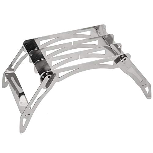 Pilipane Parrilla de acero inoxidable, parrilla de camping plegable, parrilla de camping portátil con patas para mochila de hombro, senderismo, picnic, pesca para barbacoa fuera de casa
