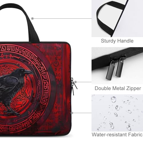 Crow Viking Laptop Bag Laptop Case Computer Messenger Bag with Adjustable Shoulder Strap3