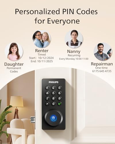 image for Philips Wi-Fi Door Lock, WiFi Smart Lock Keyless Entry Deadbolt for Fr