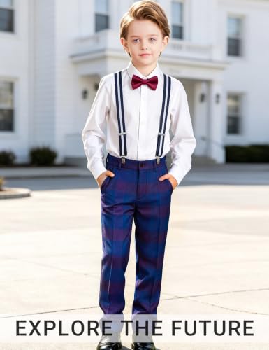Boys Formal Suit Slim Fit Tuxedo Ring Bearer Outfit Royal Blue Size 10 - image 6