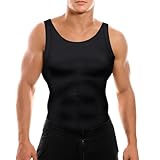 Mens Compression Shirt Slimming Body Shaper Vest Workout Tank Tops Abs Abdomen Undershirts Black