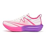 Men's Running Shoes & Women's Fashion Athletic Shoes Triple-Density Midsole Carbon Plate Workout & Walking Shoes (White/Pink/Purple, Adult, Men, 7.5, Numeric, US Footwear Size System, Medium)