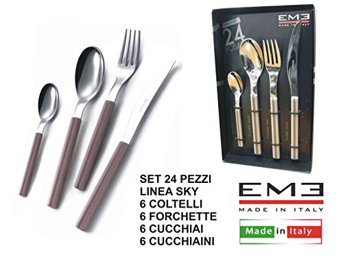 eme AISI430 - Cubertería (24 Piezas, Acero Inoxidable)