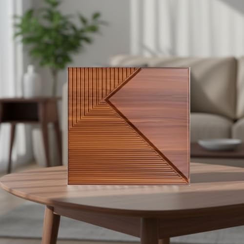 Image of Kayra Decor 3D PVC Wall Panels for Bedroom & Living Room | Fluted Design | Wooden Color | 19.7 x 19.7 Inch | Pack of 40 | 107.60 Sq Ft