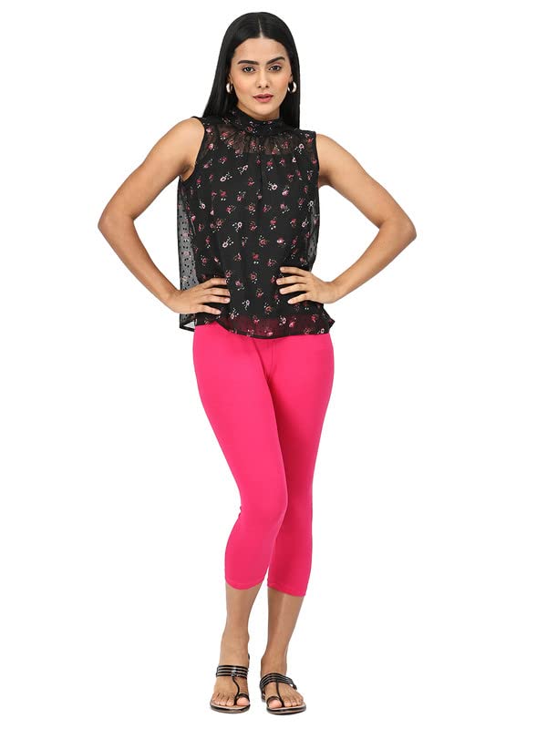 Image of Robinbosky Premium Stretchable Cotton Capri Legging for Women | Suitable for Formal wear & Casual wear | High-End Elastic Makes. The Leggings Squat Proof and Durable for Travel, Yoga, & Workout.