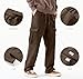 PLEPAN Men's Brown Corduroy Pants Casual Cargo Pants with Pockets Elastic Waist Drawstring Workout Wide Leg Loose Fit Sweatpants Dark Brown X-Large