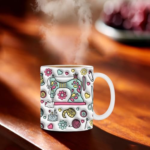 Taza 3D de costura de cerámica que evita manchas y decora tu espacio de trabajo 3