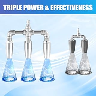 Triple Turbo Nozzle Pressure Washer, Stainless Steel 360° Rotating Turbo Tip with 1/4" Quick Connector, 1.5 Orifice 3-in-1 Turbo Nozzle, 3000 PSI