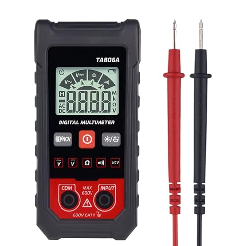 Kanoauo Multímetro Digital - Probador de Voltaje | Analizador de Baterías para Coche - para Aplicaciones Eléctricas de Taller Automotriz Industrial y Enchufe de Circuito