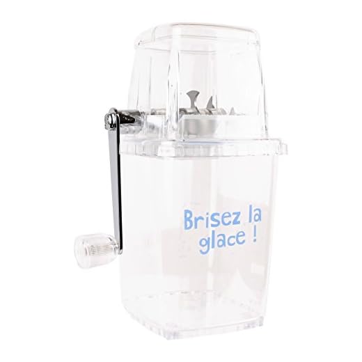 Cook Concept KV7141 Broyeur à Glace Pilée à Manivelle Complètement Givré ou Brisez la Glace ou En direct du Pôle Nord Transparent H23,5 x 11 x 15,3 cm