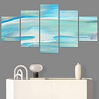 SIGNWIN 5 Panel Canvas Wall Art Modern Art Abstract Contemporary Edgy Mixed Media Multicolor Patterns for Home Decorations Ready to Hang - 60