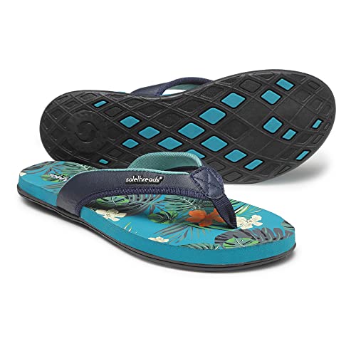 Image of SOLETHREADS SERENE | Cushion | Comfortable | Cute | Soft | Squishy Footbed | Anti-Skid Sole | Flip Flops for Women | S.Green | UK7