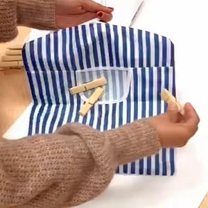 PaulStore Hanging Fabric Peg Bags Clothes Line Laundry Washing Basket Storage Pouch Hanger Blue - Image 9