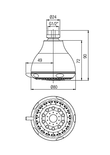 Paini 50CR774L4V Soffione A Goccia Da 4 Getti, Cromo - 2