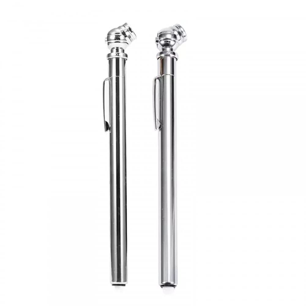 Manometro Pneumatici Matita,2 Pezzi Penna Pressione Pneumatico in Acciaio Inox Mandrino Singolocon Clip Tascabile per Auto Camion Camper Moto