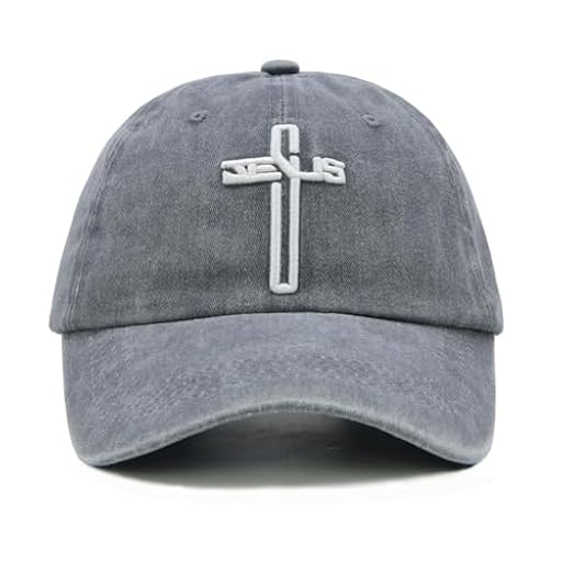 Cross Jesus - Gorra de béisbol bordada religiosa ajustable y elegante para hombres y mujeres, gris, Talla única | Ya disponible en tu tienda friki favorita! En mundofriki.es!