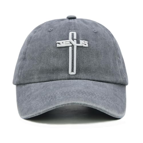 Cross Jesus - Gorra de béisbol bordada religiosa ajustable y