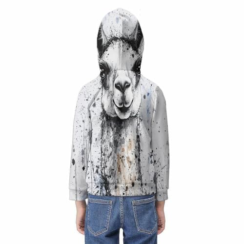 Sweat à capuche lama enfants 9-11 ans décontracté