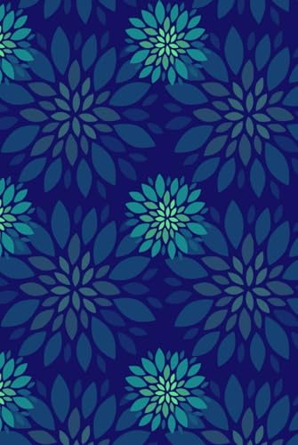 Libreta Floral Azul: Cuaderno Elegante sin Renglones con Detalles Florales en Cada Página (Spanish Edition)