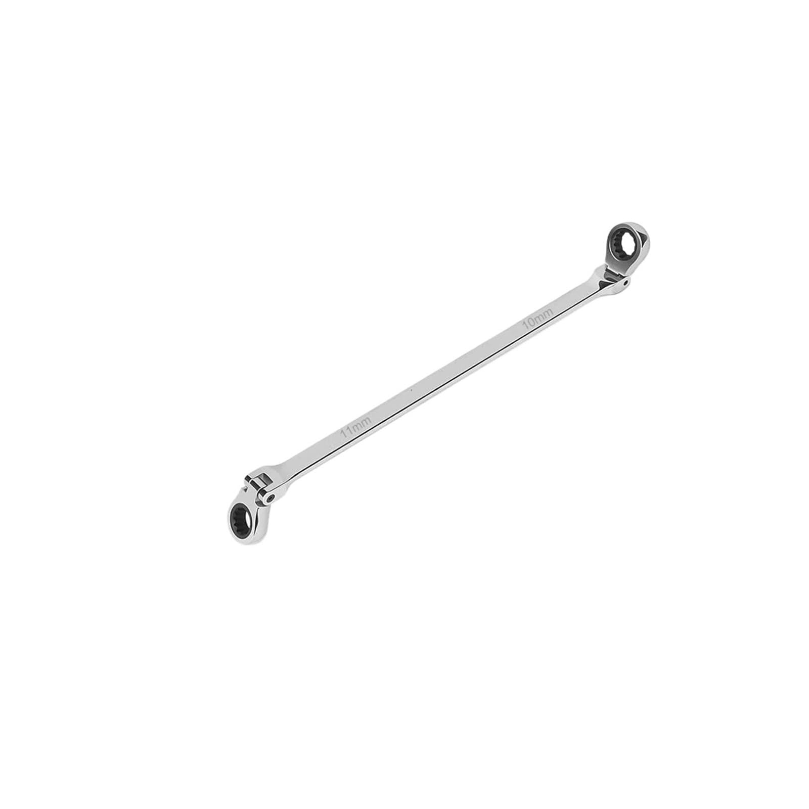 OLAQWENB Torque Wrenches Extra Long Ratcheting Wrenches Double Box End 72-Tooth Wrench Set, Metric 8mm - 19mm Precision Torque Wrench(10mm-11mm)