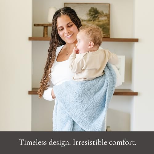 Image of Saranoni Bamboni Luxury Baby Blanket | Cozy & Soft Plush Receiving Blankets | Perfect for Girls & Infant Baby Boy Blankets | Light Blue - 30 inch x 40 inch