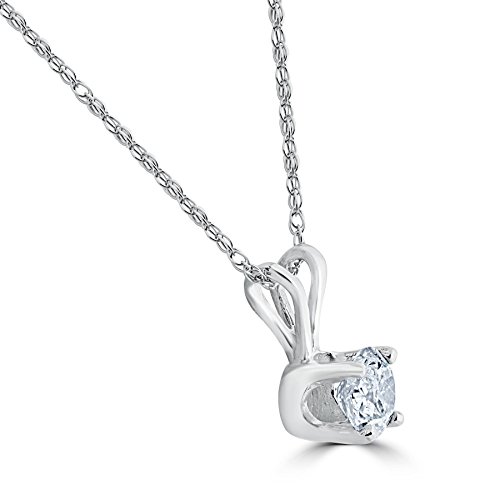 Pompeii 1/4ct Solitaire Diamond Pendant Necklace 14K White Gold4