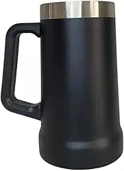 Caneca Térmica Inox de Cerveja, Copo Térmico Dupla Camada, 709ml, para Bebidas Geladas e Chopp (Preto)