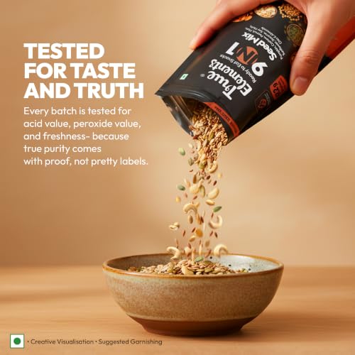Image of True Elements 9 in 1 Snack Mix 125g - (Mix of Pumpkin, Watermelon, Flax, Chia, Sunflower, Peanuts, Soynuts, Almonds, Cashew Nuts) Healthy Snack