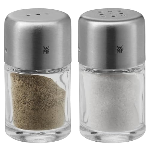 WMF Bel Gusto Salz und Pfeffer Streuer Set 2-teilig, Streuer klein, Salzstreuer Mini, Cromargan...