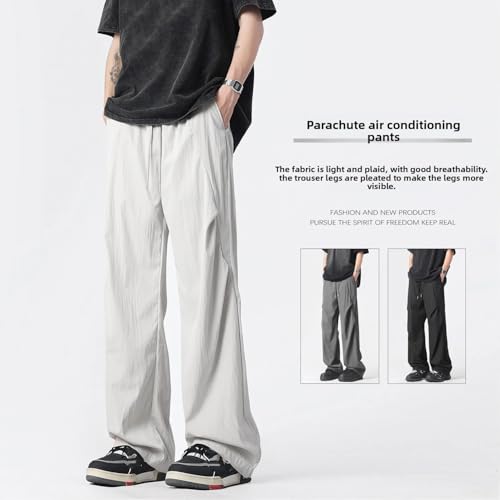 Summer ice Silk Trousers Men's Loose Straight Casual Trousers2