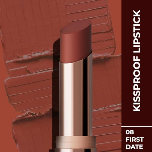 Image of Colorbar Kissproof Lipstick | First Date Brown | Lightweight Matte Texture | Long-Lasting Vegan Lip Color | Paraben, Mineral Oil, Sulphate & Cruelty Free | 3.7 g